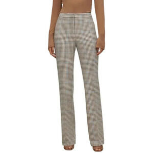 BOSS Beige Regular Fit Trousers in Checked Stretch Material 14
